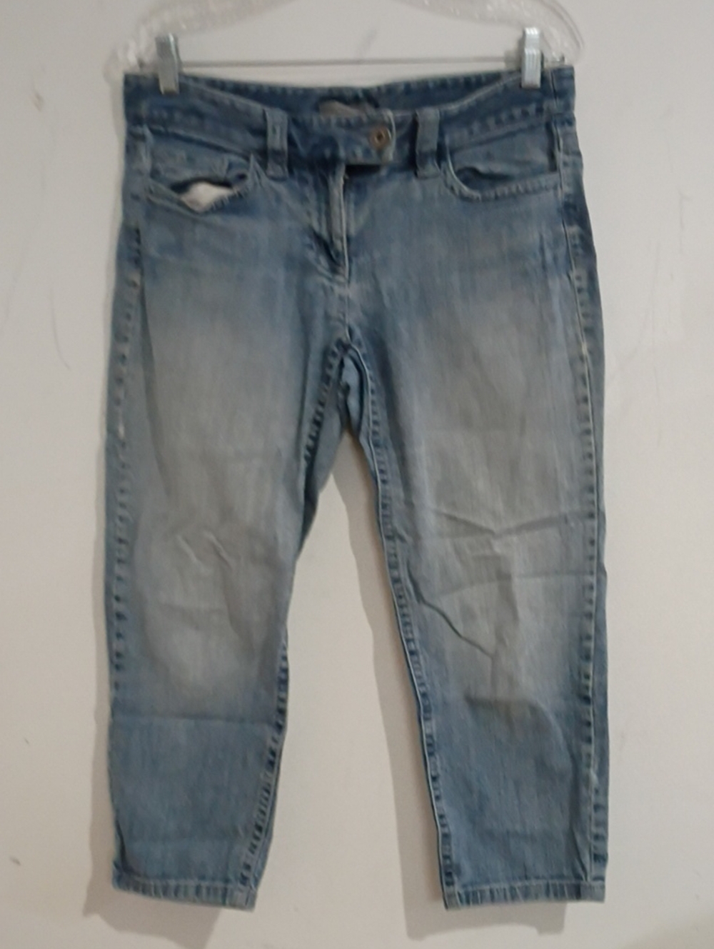 Ann Taylor Light Wash Cropped Distressed Jeans
